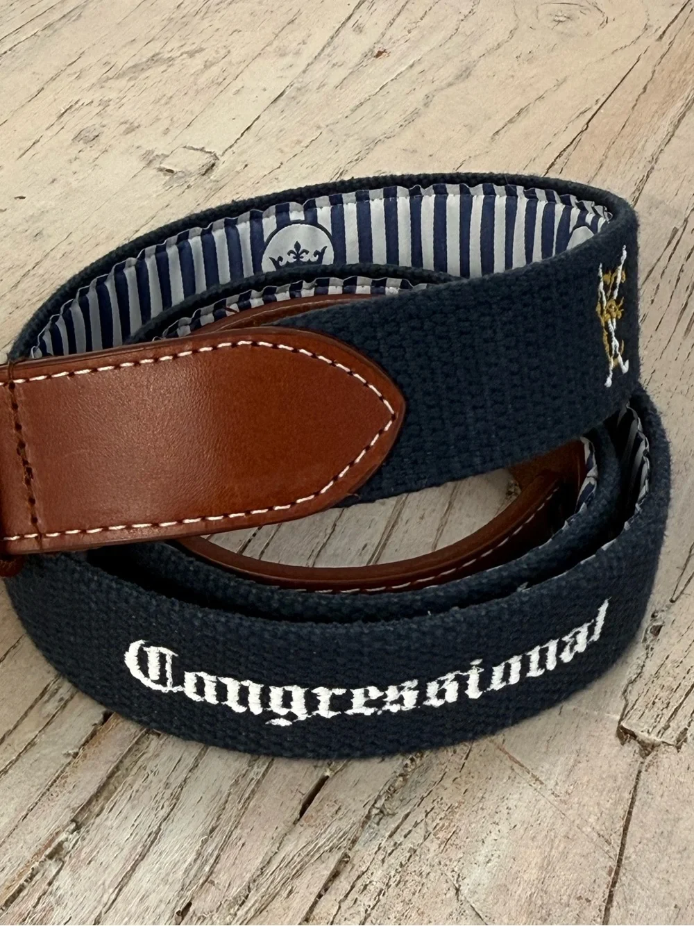 Men’s Peter Millar Congressional Country Club Golf Belt Embroidered size 40